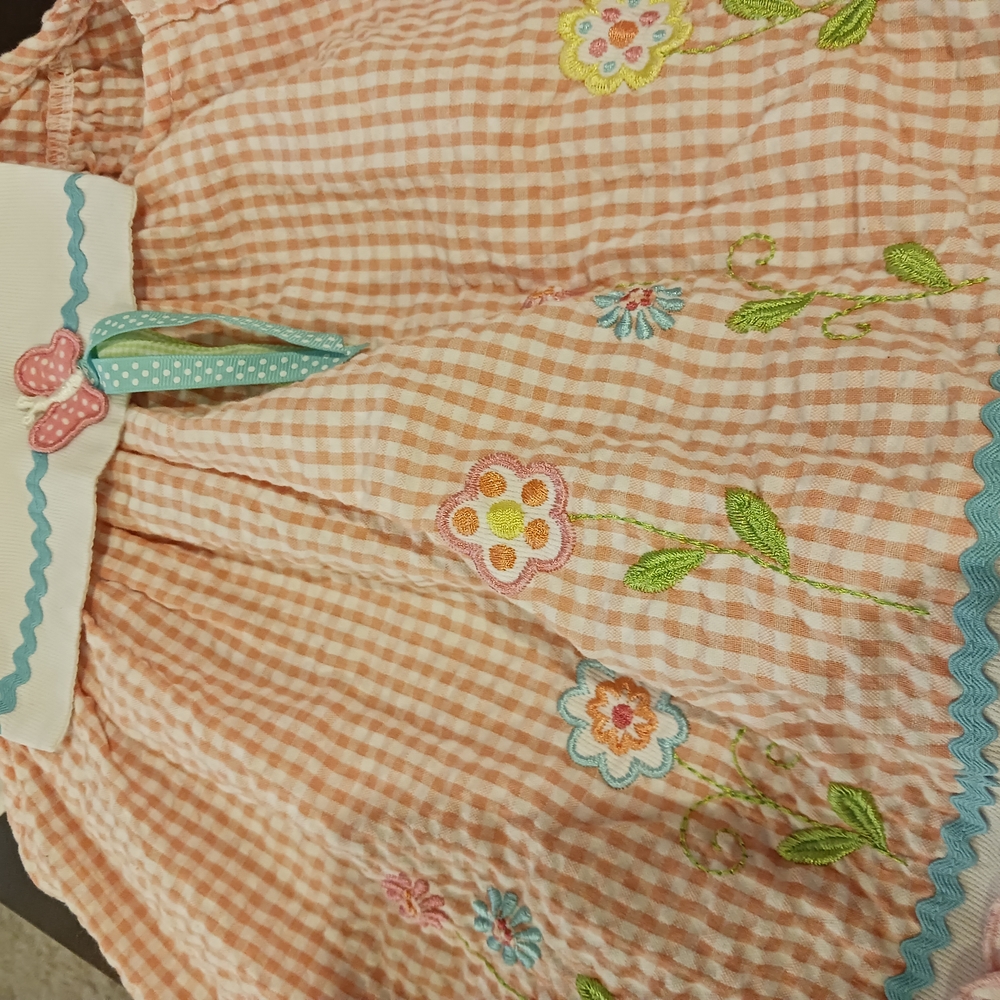 Youngland Pink Gingham Floral Dress